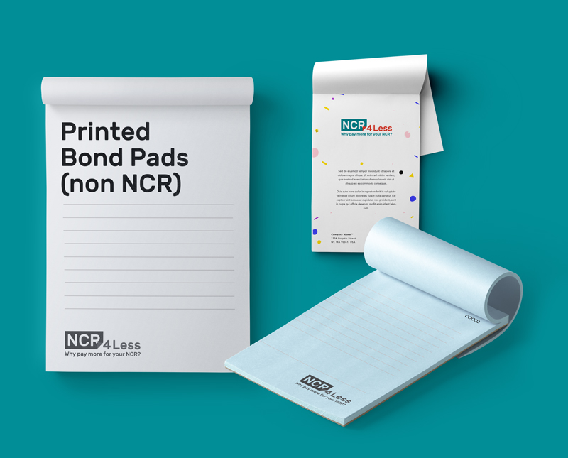 New Products Bond Pads NCR4Less Bespoke and Bulk Order NCR Pads